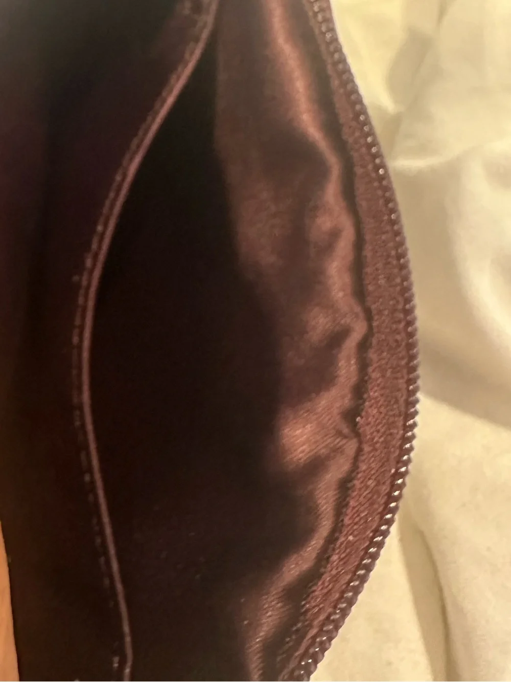 Coach Burgundy Metallic Sateen Turnlock Wristlet/Clutch Shimmer Jacquard Fabric